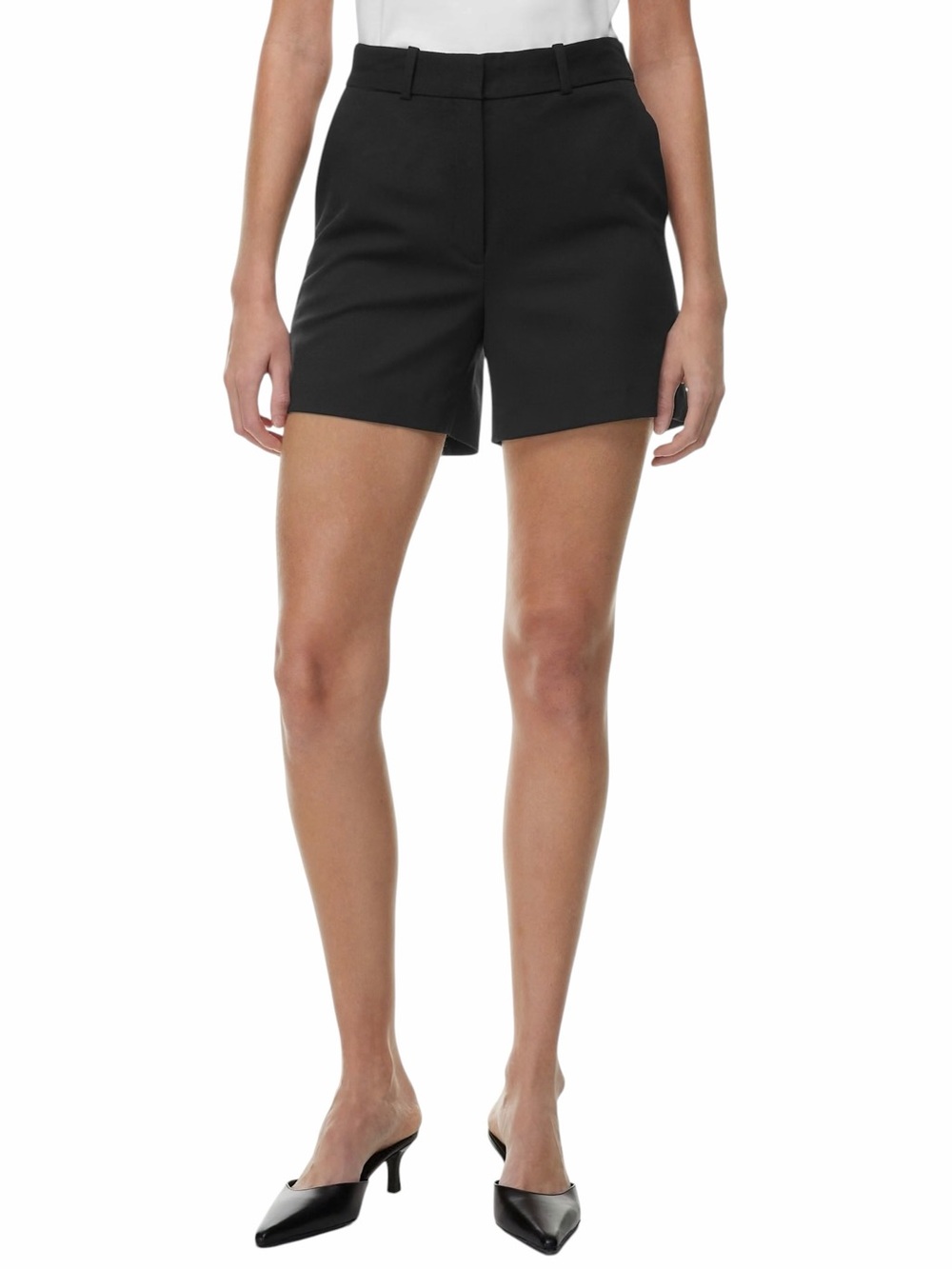 Aritzia Babaton Agency Mid-Thigh High-Rise Tailored Short Black City Wool Sz 4